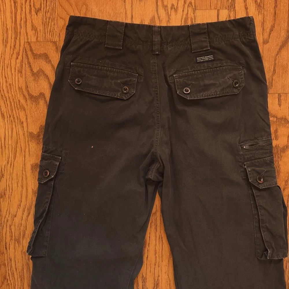 Banana Republic Heritage‎ Cargo Pants 30x30 Olive Brown Y2K Military Utility